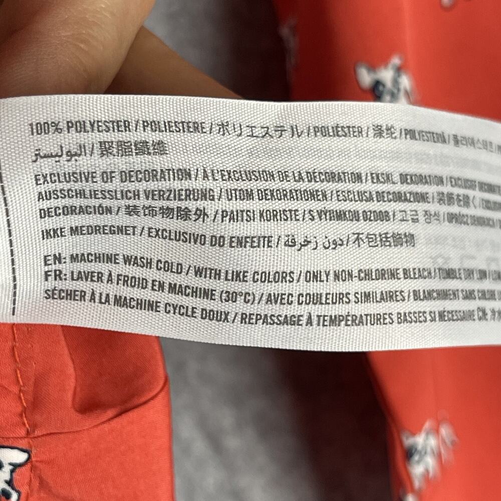 Abercrombie Fitch French Bulldog Top Womens Small Orange Button Up Blouse - Picture 6 of 14